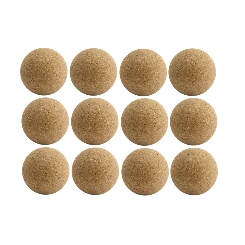 Lot de 12 Balles de Baby-Foot en Liège Naturel