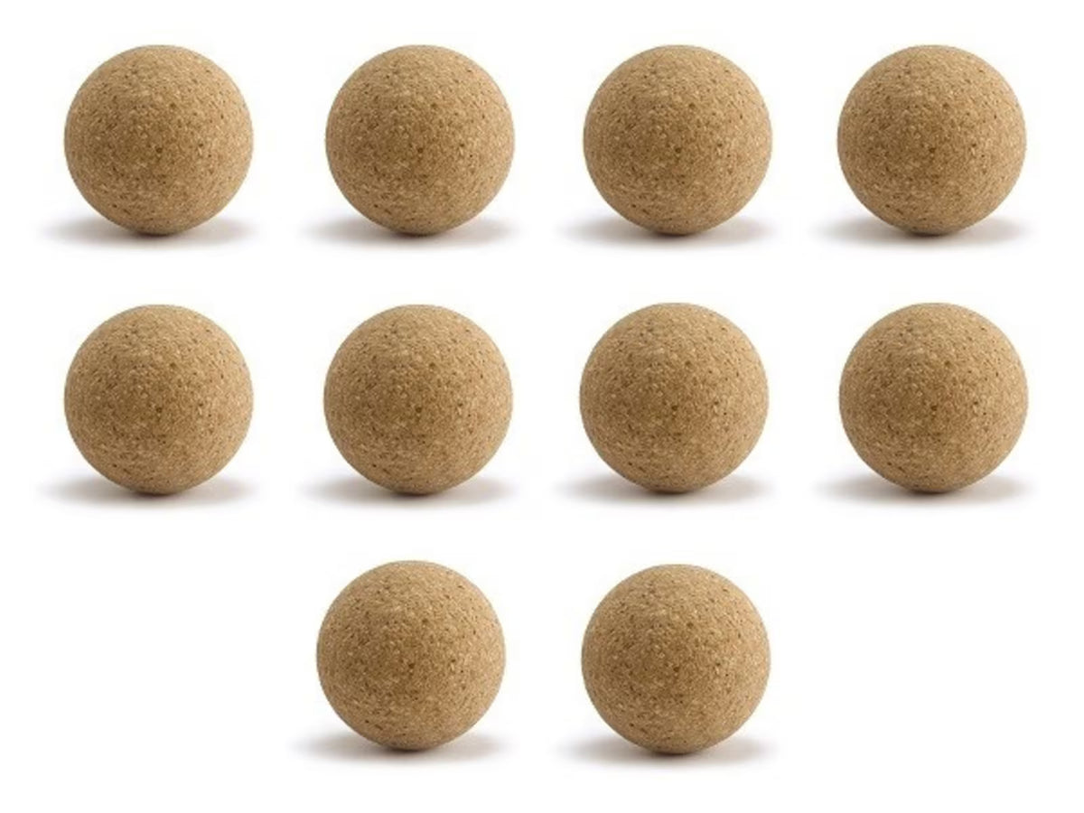 Lot de 10 Balles de Baby-Foot en Liège Naturel