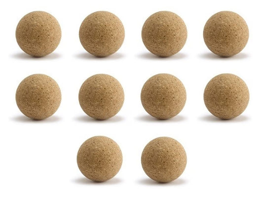 Lot de 10 Balles de Baby-Foot en Liège Naturel