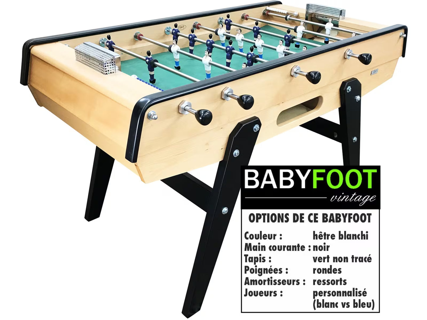 Baby foot Petiot 140 bois (hêtre) Personnalisable