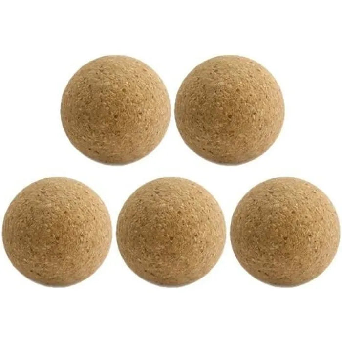 Lot de 5 Balles de Baby-Foot en Liège Naturel